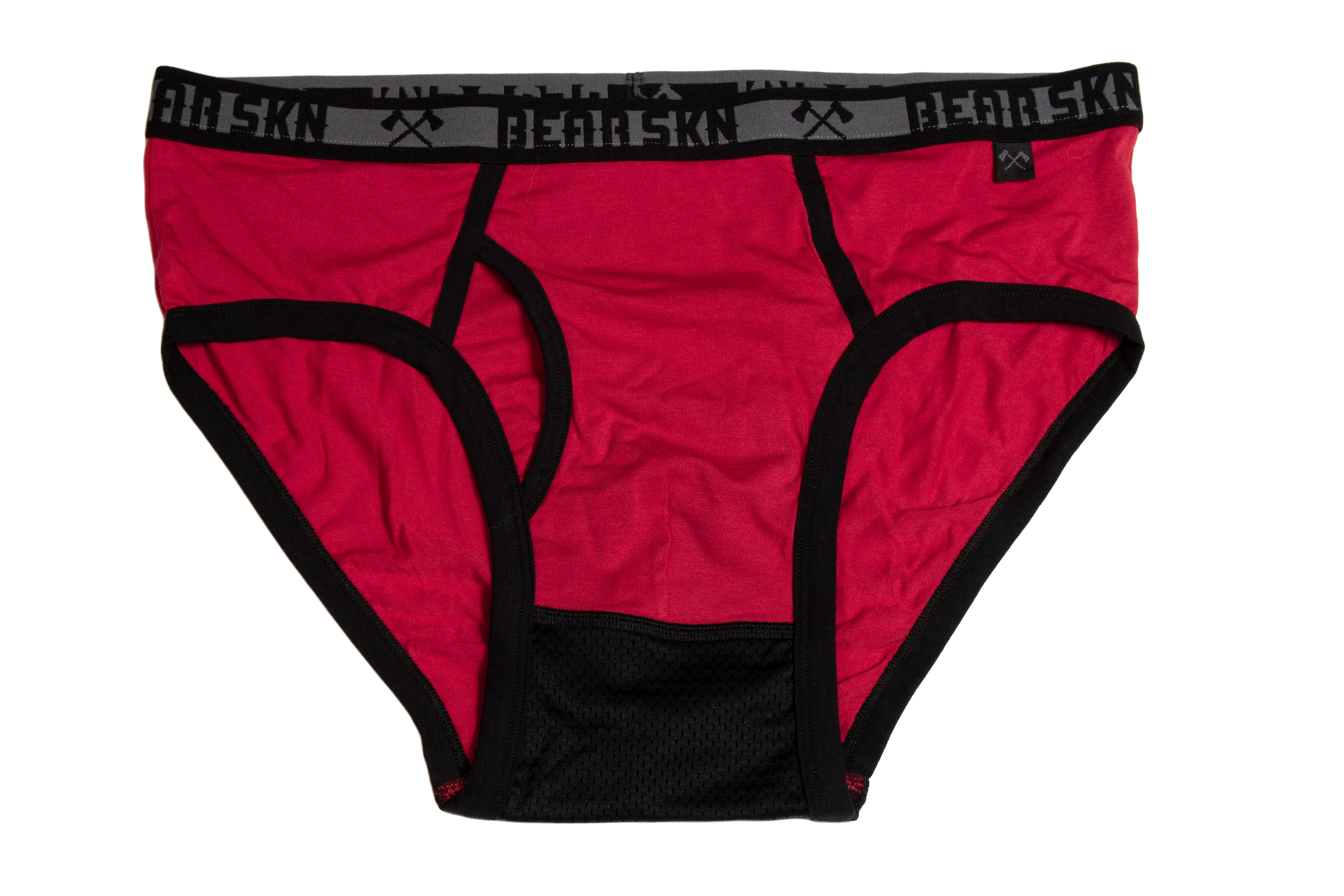 Men's Bamboo Cotton Elastane Mesh Brief with Ultrasoft Waistband and Stay  Dry Treatment - Red Multi Melange