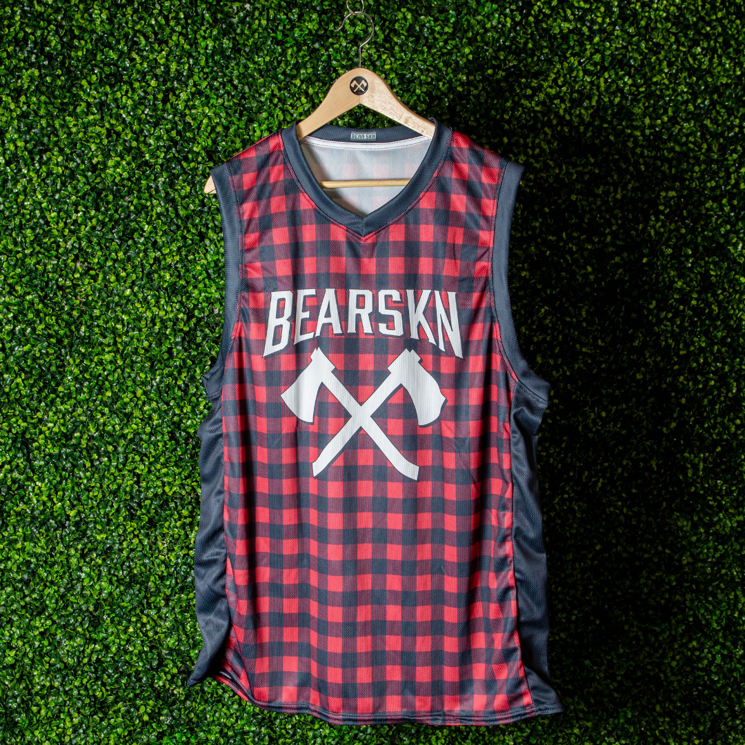 LIMITED Bear Skn All Over Print Jersey - Backwoods Red